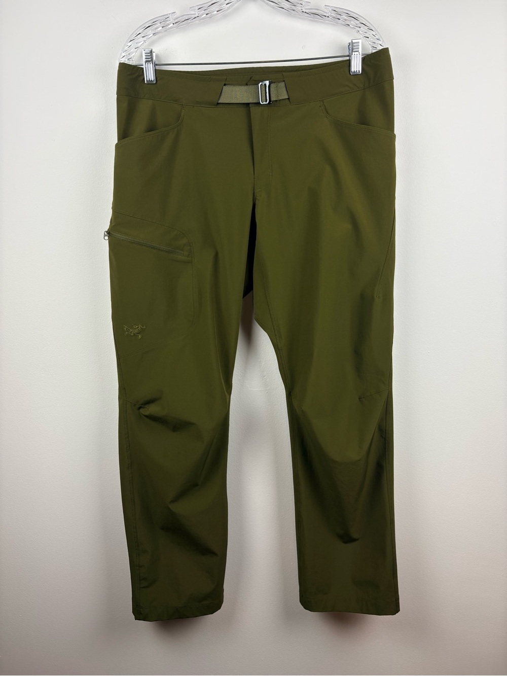 Arc'teryx Lefroy Pants Olive Green Quick Dry Light Weight Belted Men’s 34 x 30